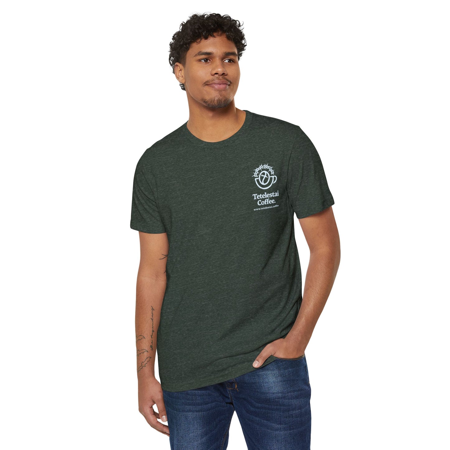 Tetelestai Coffee Logo Organic Cotton Blend T-Shirt