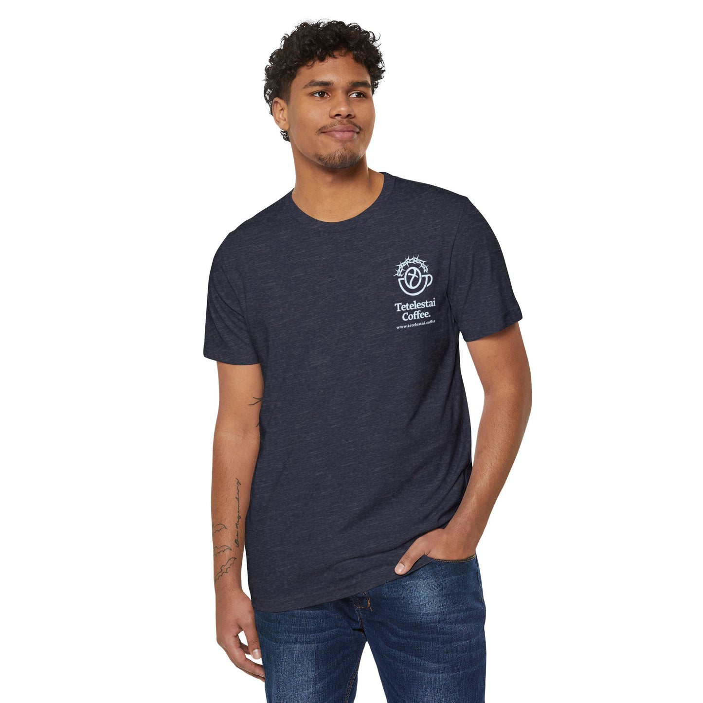 Tetelestai Coffee Logo Organic Cotton Blend T-Shirt