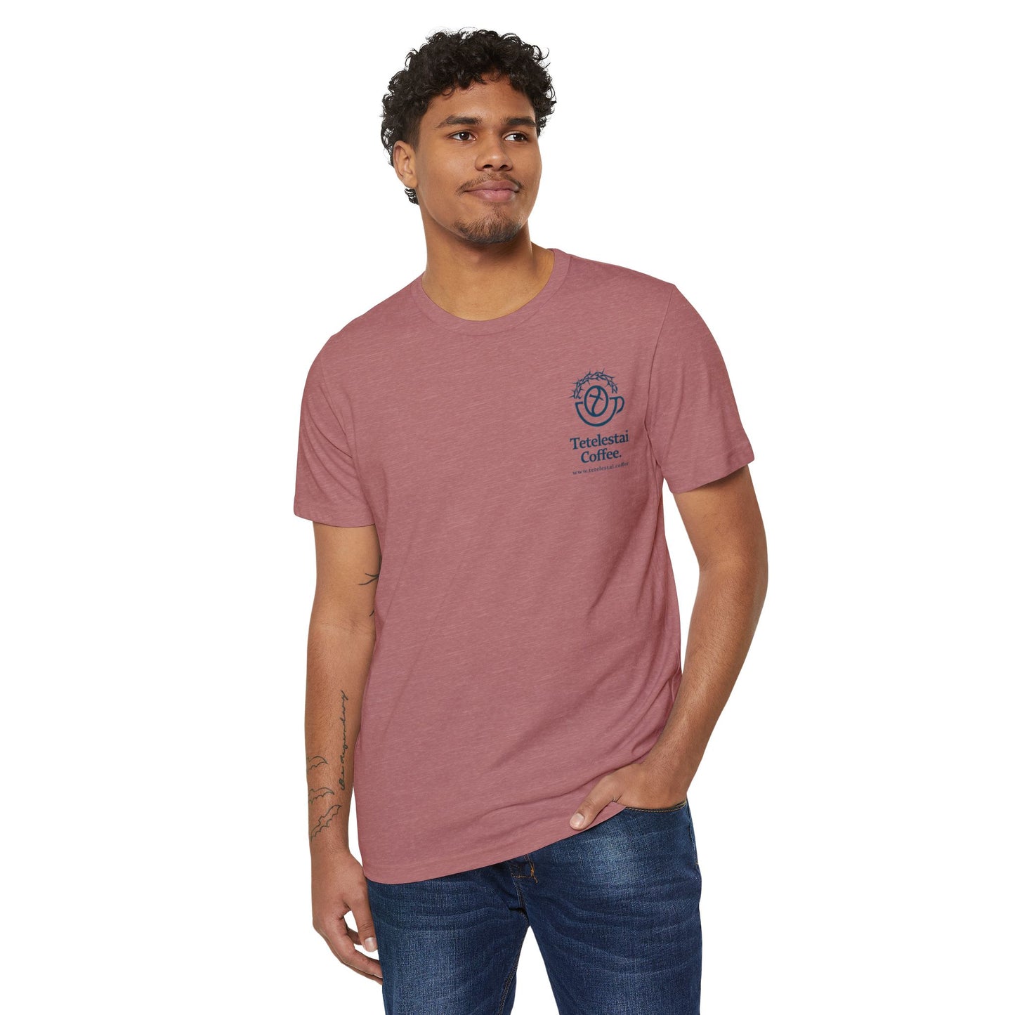 Tetelestai Coffee Logo Organic Cotton Blend T-Shirt