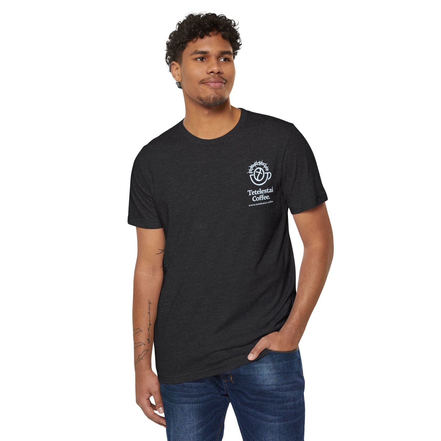Tetelestai Coffee Logo Organic Cotton Blend T-Shirt