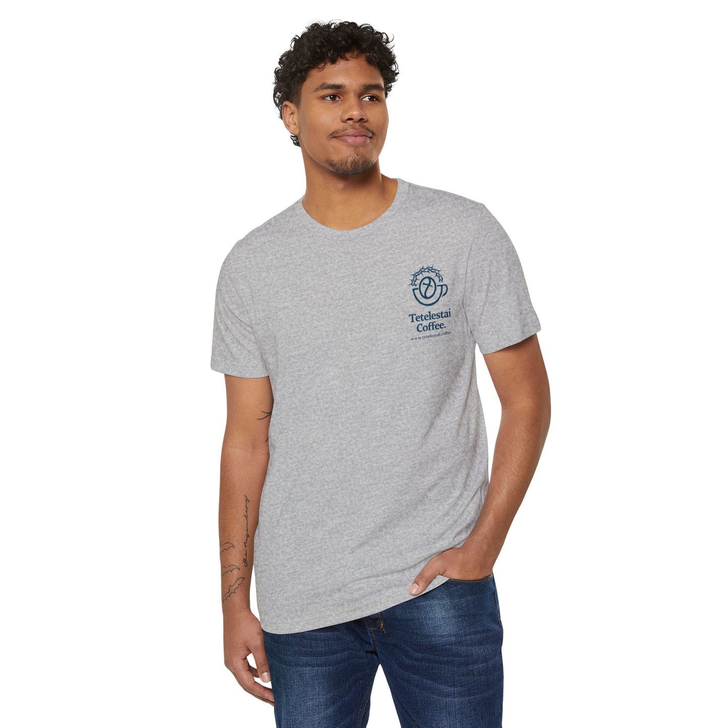 Tetelestai Coffee Logo Organic Cotton Blend T-Shirt